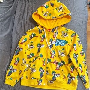 ALOHA Army Yellow Kids Hoodie Hawaiian Style Super Mario Bros  Musubi Shave ice